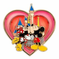 Disney Mickey And Minnie Mouse Kissing Pin
