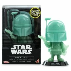 Disney Boba Fett Glow In The Dark Green Cosbaby Bobble-Head By Hot Toys – Star Wars