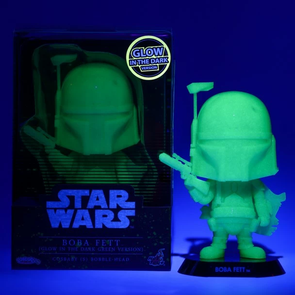 Disney Boba Fett Glow In The Dark Green Cosbaby Bobble-Head By Hot Toys – Star Wars 7 Disney Boba Fett Glow In The Dark Green Cosbaby Bobble-Head By Hot Toys – Star Wars - Image 5