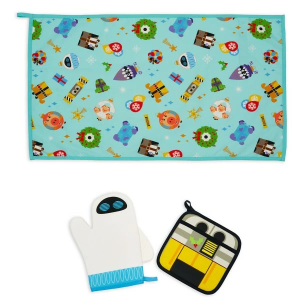 Disney Pixar Holiday Oven Mitt And Towel Set 2 Disney Pixar Holiday Oven Mitt And Towel Set