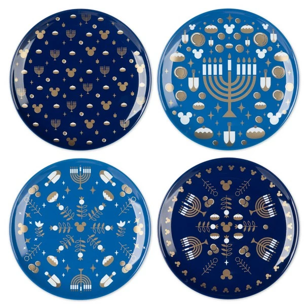 Disney Mickey Mouse Hanukkah Salad Plate Set 3 Disney Mickey Mouse Hanukkah Salad Plate Set