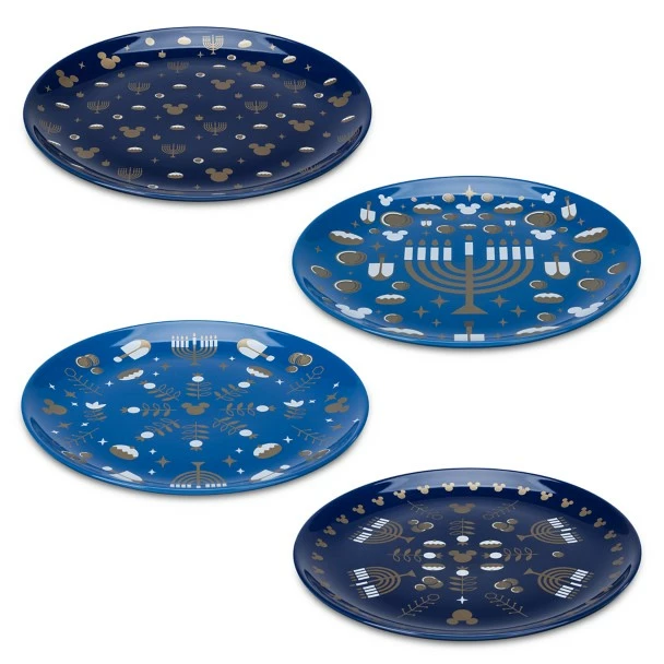 Disney Mickey Mouse Hanukkah Salad Plate Set 4 Disney Mickey Mouse Hanukkah Salad Plate Set - Image 2
