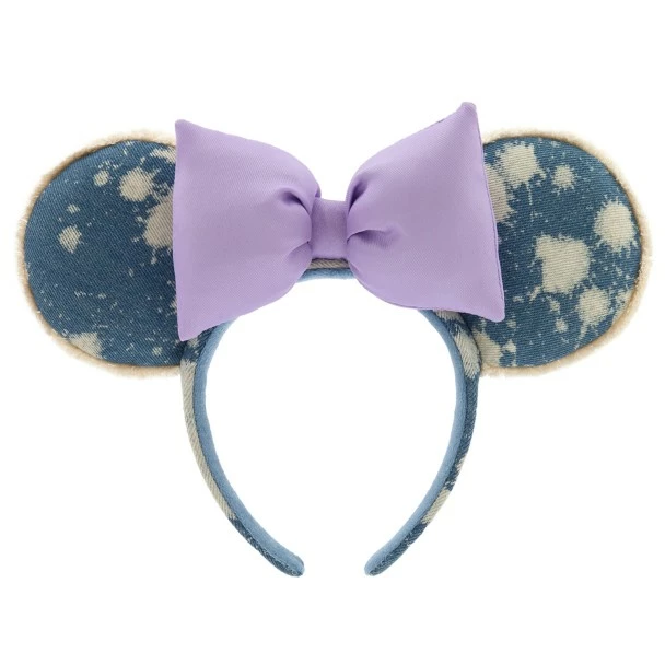 Disney Minnie Mouse Denim Bleach Ear Headband For Adults 3 Disney Minnie Mouse Denim Bleach Ear Headband For Adults