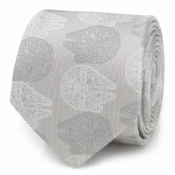 Disney Millennium Falcon Gray Silk Tie For Adults – Star Wars