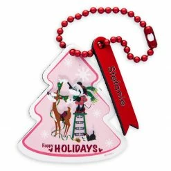 Disney Santa Minnie Mouse ''Happy Holidays'' Leather Luggage Tag – Personalizable